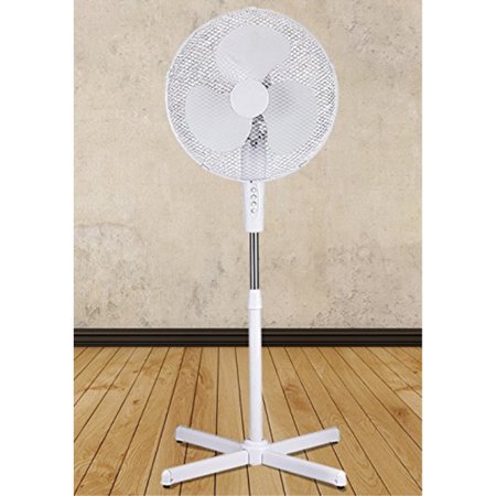 White 16 High Velocity Fan 3 Speed Oscillating Standing Floor