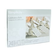 Simplicity Silver Bells with Tags Celebration Bells, 24 Piece