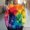Multicolor, variant on SGFCWSX Men's Long Sleeve T-Shirt Crew Neck Tie Dye Print Regular Fit Casual Streetwear Top Gold Size M