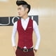 thumbnail image 1 of Chaleco de traje para hombre, chaleco pequeño ajustado, versión coreana del chaleco de herramientas de cuatro botones, vestido formal, 1 of 6