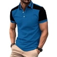 thumbnail image 2 of Fnnxeal Mens Polo Shirts Short Sleeve Button Pullover Summer Casual Collared Polo Blue Shirts for Men Size S, 2 of 5