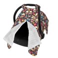 thumbnail image 2 of Honeii rock record music Skull print 2-in-1 baby car seat canopy doubles as a nursing cover, fitting both genders & measuring 39x27.5in, 2 of 7