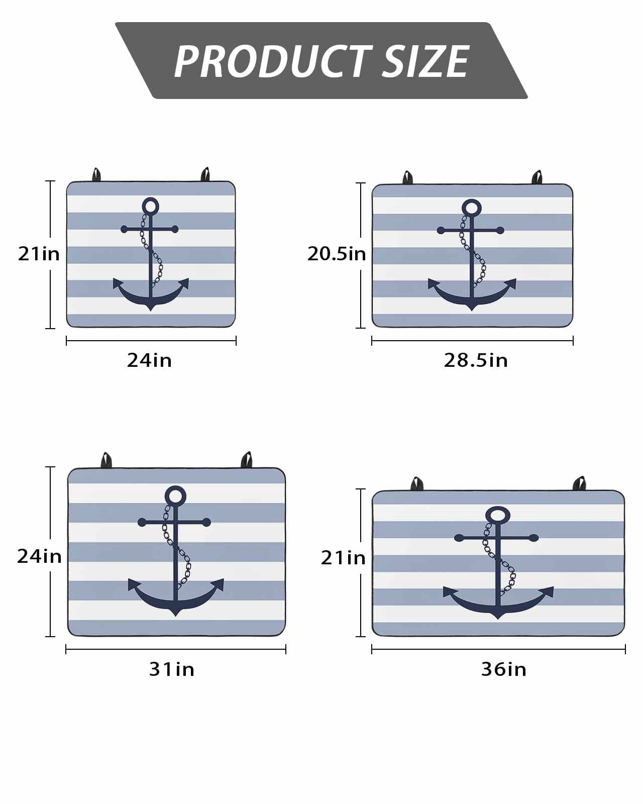 Stove Top Covers for Electric Stove,Blue White Striped Glass Stovetop Cover Protector,Navy Blue Beach Nautical Anchor Ocean Coastal Induction Cooktop Protector Oven Mat for Kitchen Countertop 24"x21"