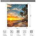 thumbnail image 3 of Hawaiian Coastal Beach Shower Curtain Tropical Palm Tree Hawaii Sunset Sunrise Sea Ocean Wave 72Wx72H Inch Seaside Landscape Nature Fabric Decor Bathroom Polyester Waterproof 12 Pack Hooks, 3 of 6