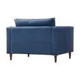 thumbnail image 2 of Pemberly Row High Density Sponge Foam Eco Leather Arm Chair in Blue, 2 of 3
