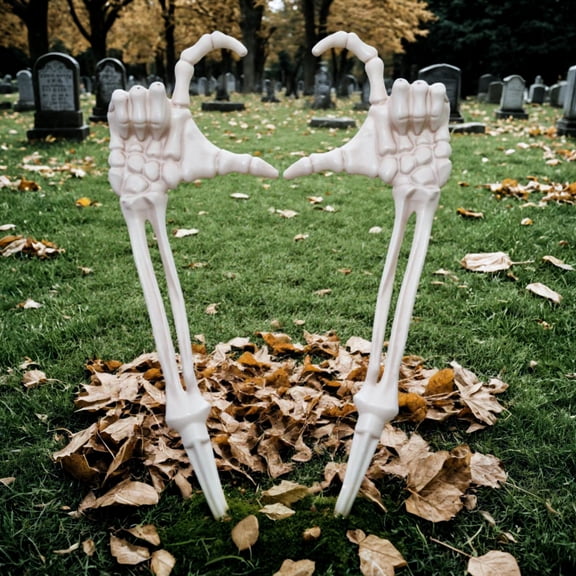 Seasons Halloween Skeleton Stakes Decorations, Love Pose 2 Piece Hands Arms with Lawn Stakes for Outdoor Yard Garden Decor