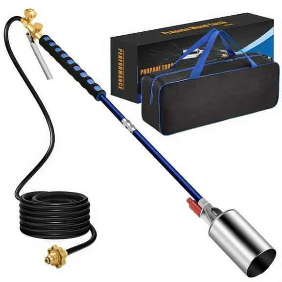 [Propane Torch] Propane Torch Burner - High Output 1,280,000 BTU - Heavy Duty Flame Weeder with Igniter - 10FT Hose - Storage Bag - for Garden Wood Roofing Snow Road Charcoal