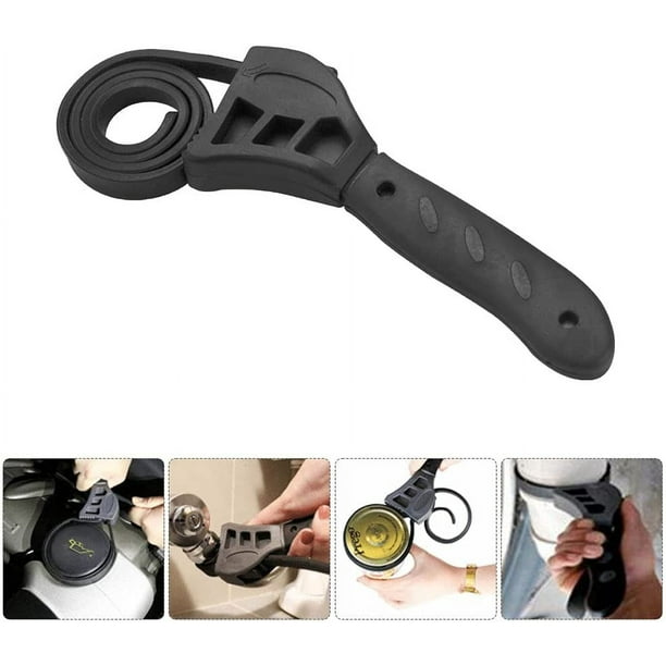 Llave de correa de goma Llave de correa de 500 mm Afloje la correa de filtro antideslizante Llave antidesgaste ajustable para abridor de botellas Filtro de aceite Herramientas de reparación de