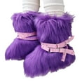 thumbnail image 5 of Snow Boots for Women,Punk Style Studded Furry Boots With Built In Height And Shearling Insulation,Winter Boots for Women,Dark Purple,8.5, 5 of 8