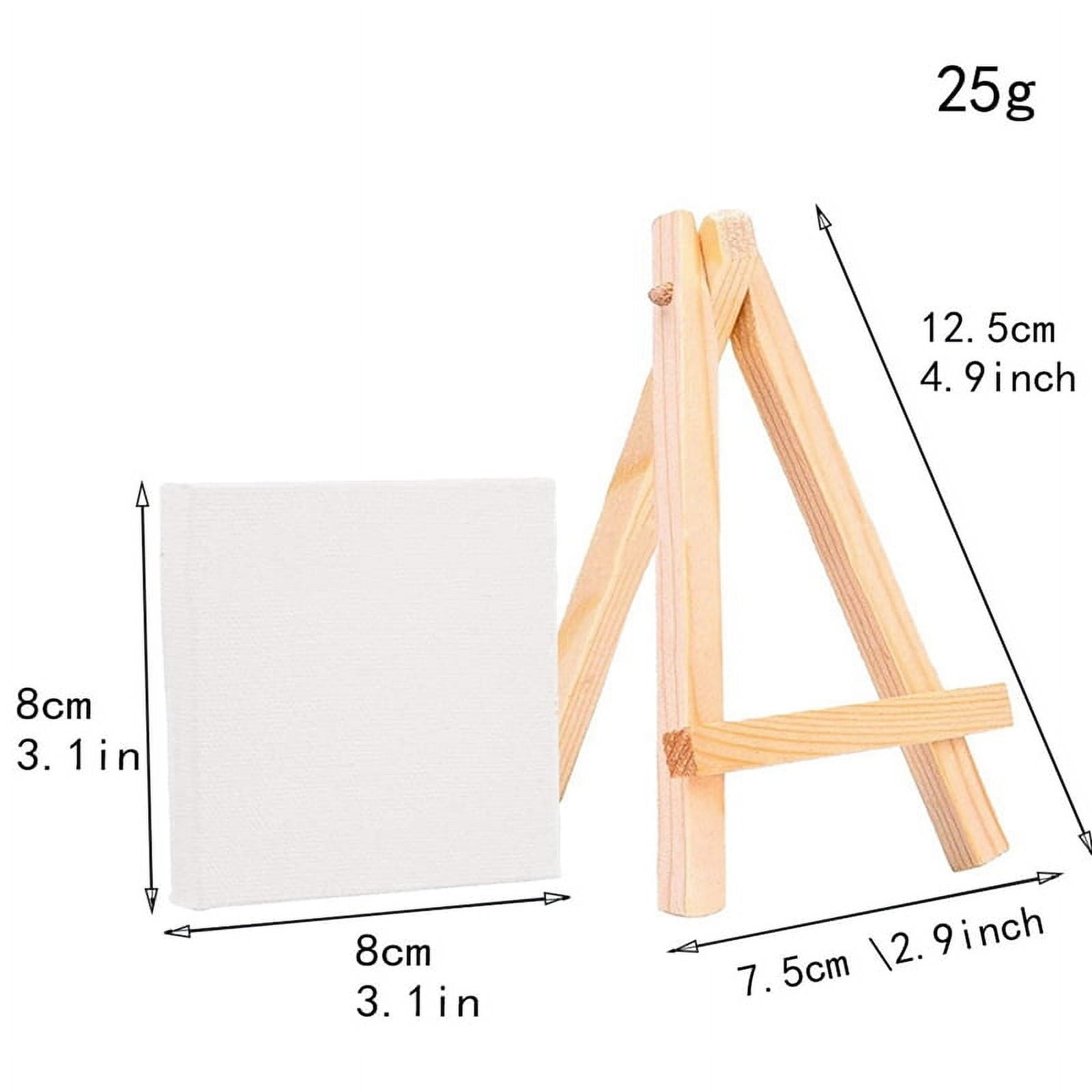 24Pcs Artists Mini Easel +3 Inch X3 Inch Mini Canvas Set Painting DIY Drawing Small Table Easel for School