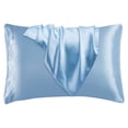 thumbnail image 1 of Naiovety 2 unids/set de funda de almohada de satén resistente a las arrugas y a la decoloración para una belleza duradera sedosa resistente a Juegos de cama cielo azul, 1 of 6