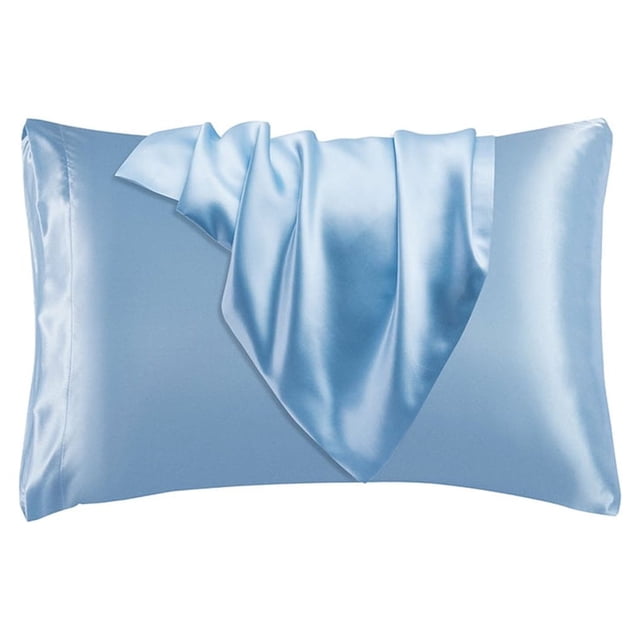 Naiovety 2 unids/set de funda de almohada de satén resistente a las arrugas y a la decoloración para una belleza duradera sedosa resistente a Juegos de cama cielo azul