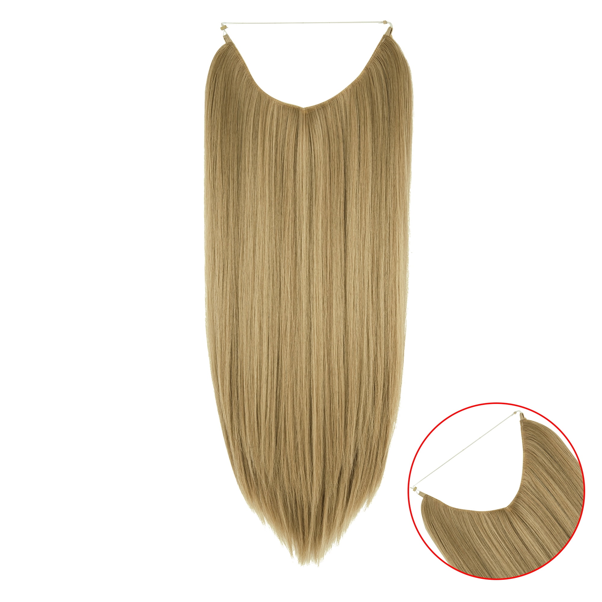 REECHO HAIR Hair Extensions With Invisible Transparent Wire Adjustable | Hair  Extensions With Invisible Transparent Wire Adjustable Size Removable Secure  Clips In Straight Hairpiece 22 Inch 