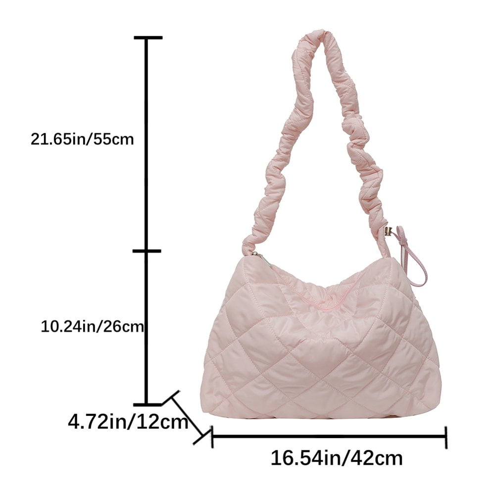 Sac Bandoulière Femme Fourre-Tout Matelassé - Tissu Nylon Style Nuage - 3 Bretelles - Neuf Sans Étiquette