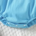 thumbnail image 6 of Baby Girl Rompers Girls Short Sleeve Embroider Tassels Romper Bodysuits Headbands Set Toddler Romper Blue 0 Months-3 Months, 6 of 6