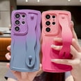 thumbnail image 3 of for Samsung Galaxy S22 Ultra Case with Strap Stand, Cute Gradient Color Wavy S22 Ultra Case with Camera Lens Cover Protect Soft Silicone Bumper Phone Case for Women Men 6.8" (Purple Gray), 3 of 9