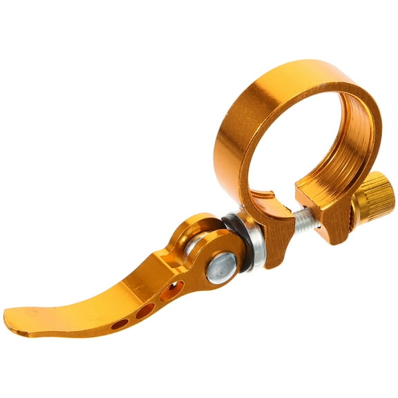 jojofuny Golden Bike Seatpost Clamp 1Pack with Quick Release for Efficient Height Adjustment