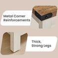 thumbnail image 2 of LEDREM 2-Tier Farmhouse End Table with Bottom Shelf, Small Side Table for Living Room, Bedroom, 23.6 x 21.6 x 11.8 Inches, Rustic White and Honey Brown, 2 of 8