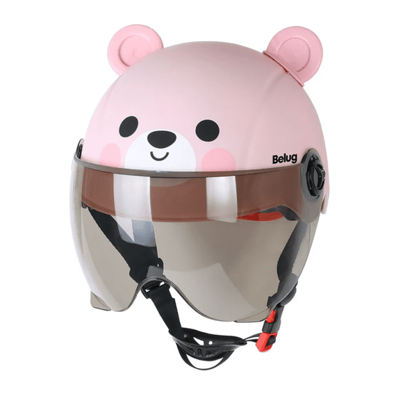 Casco Ajustable Infantil Belug Color Rosa Diseño de Oso