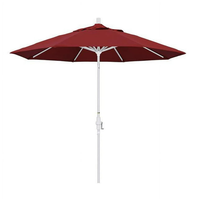 California Umbrella GSCU908170-SA03 Parasol de Marché en Aluminium 9 Pieds Inclinaison du Collier - Blanc Mat-Pacifica-Rouge
