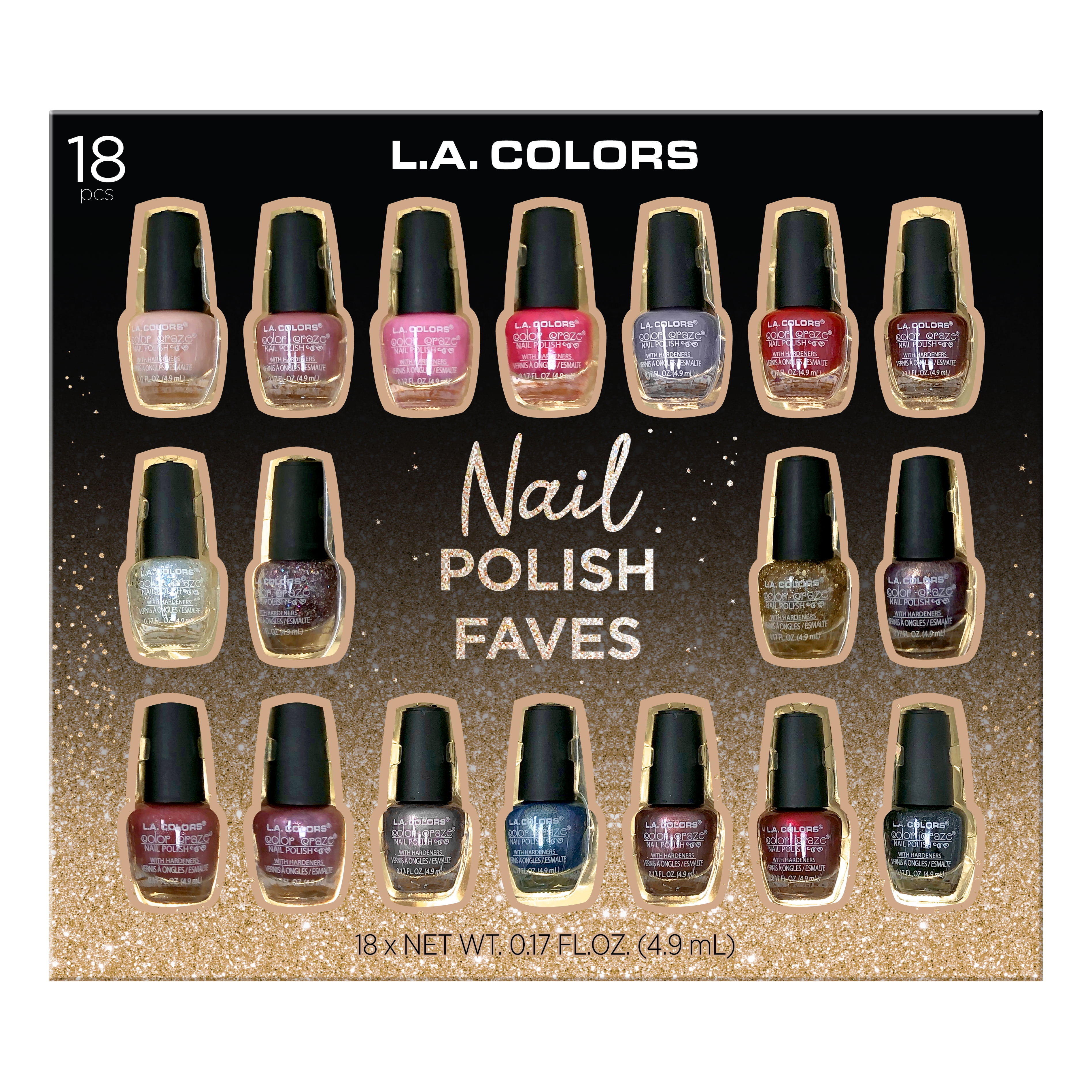 30 Value) . Colors Faves Collection Nail Polish, Multicolor, 18 Piece -  