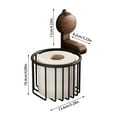 thumbnail image 3 of Walnut Paper Towel Holder with Suction Cups - No Drill Wall Mount for Kitchen & Bathroom - Strong Grip on Tile/Glass - Retro Wooden Tissue Dispenser Organizer, 3 of 7