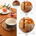 thumbnail image 3 of SKYSONIC Autumn Yellow Leaves Trivet Pot Holders Pads, Set of 2 Berries Old Lantern Pot Holder Heat Resistant Trivets Cotton Thread Weave Mats Kitchen Table Decor, 3 of 7
