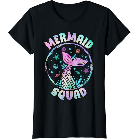 Mermaid Squad Themed Birthday Party Mermaids Family Matching T-Shirt