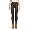 Time and Tru Women's High Rise Stretch Faux Leather Ankle Leggings, 28