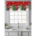 thumbnail image 2 of Christmas Tree Snowman Valances for Windows Xmas Snowflakes Buffalo Plaid Red Kitchen Valance Curtain Rod Pocket Small Curtains for Cafe Bathroom Laundry Basement 42" x 18", 2 of 8