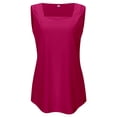 thumbnail image 5 of HUANBAI Women's Square Neck Shirt With Vest Design Cotton Tank Top, 5 of 5