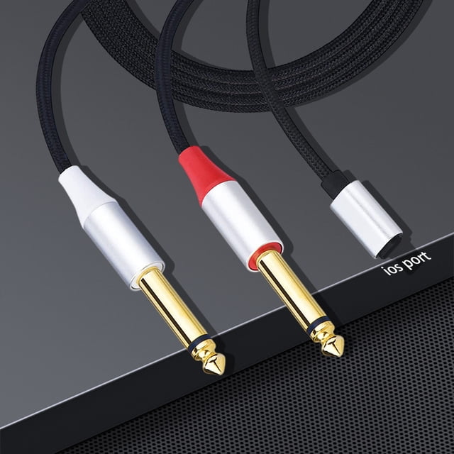 Cable de audio macho a doble de 6,35 mm Cable adaptador de 1/4 pulg. Divisor en Y (para lightning 3M)