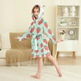 thumbnail image 2 of FORMRS Niños Bathrobe Unisex Hooded Robe Soft Plush Pajamas Sleepwear, Size 4-6T, Red Strawberry, 2 of 7