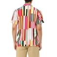 thumbnail image 3 of Lars Amadeus Men's Striped Short Sleeves Shirts Button Down Print Hawaiian Shirt, 3 of 6