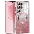 thumbnail image 2 of Dteck for Samsung Galaxy S23 Ultra Case, Compatible with MagSafe, Clear Glitter Gradient Sparkle Plating Soft TPU Bumper Magnetic Case Full Camera Lens Protector for Samsung Galaxy S23 Ultra,Rosegold, 2 of 5