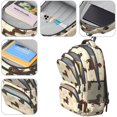 thumbnail image 4 of Dachshund Dog Paw Print White Pattern Cute School Backpack Bag with Padded Back and Adjustable Shoulder Straps 16.9 X 12.6 X 5.9 Inches, 4 of 5