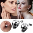 thumbnail image 2 of Pendientes de botón con esqueleto retro, pendientes de aro, joyería, pendientes de aro para mujer, 2 of 8