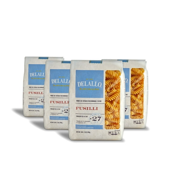 DeLallo Fusilli Pasta, Non-GMO, Kosher, 16 oz Bag, (4 Pack)