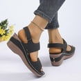 thumbnail image 6 of Sandals for Women 2025, Xunlbb Women's Spring And Summer New Large Size Hollow Flower Wedges Beach Fashion Casual Beach Sandals(Black,Size:36), 6 of 7