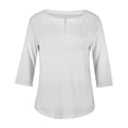 thumbnail image 4 of Plus Size Shirt For Women 2024 Summer Tops Sexy V-Neck Blouse Casual Loose Long Sleeve Blouse Gift for Women 50% Off Clearance!, 4 of 5