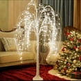 thumbnail image 2 of HCBY 4FT 180Lights Christmas Lighted Willow Tree, Weeping Willow Tree with Warm White Fairy Lights for Outdoor Indoor Decor, Twig Tree Wedding Festival Home Garden Party, 2 of 9