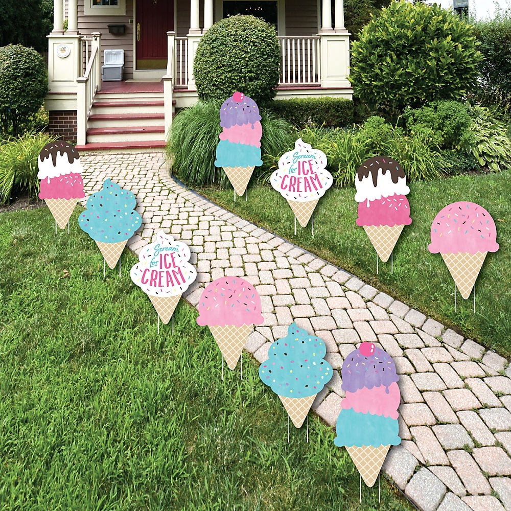 Scoop Up The Fun Ice Cream Cone Lawn Decorations Outdoor