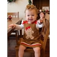 thumbnail image 3 of RUINIXCW Baby Girls Christmas Outfit Romper and Gingerbread Overall Dress Headband, 3 of 8