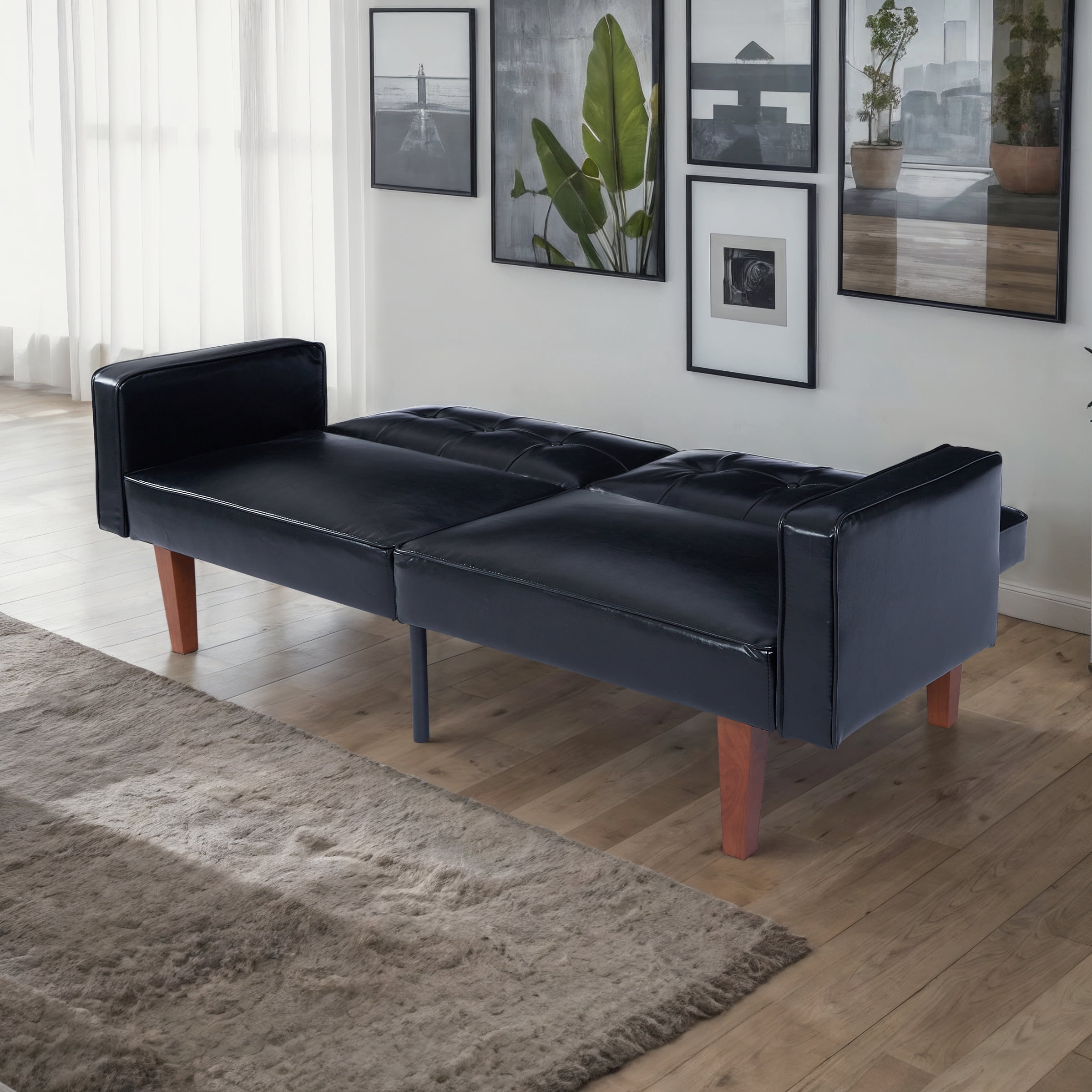 Gewnee 68.11"Convertible Futon Sofa Bed,Multifunctional Folding Futon Couch with 3 Adjustable Positions,Split-Back Design for Home,Office,Guest Room.