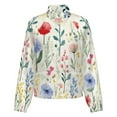 thumbnail image 5 of Jackets for Women Winter Coat Jackets Flannel Stand Collar Jacket(Lovely Watercolor Floral Pattern Design,Size:S-4XL), 5 of 7