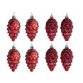 thumbnail image 3 of New Christmas Tree Decorations 9cm/8pcs Matte Gloss Pendant Plastic Electroplating Colored Pine Pinecone Shaped Stock Set Box, 3 of 5