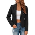 thumbnail image 5 of yeiolnoer Suit Jacket for Women Elegant Button Front Blazers Solid Color Long Sleeve Shirts for Business Office(Black,XX-Large), 5 of 7