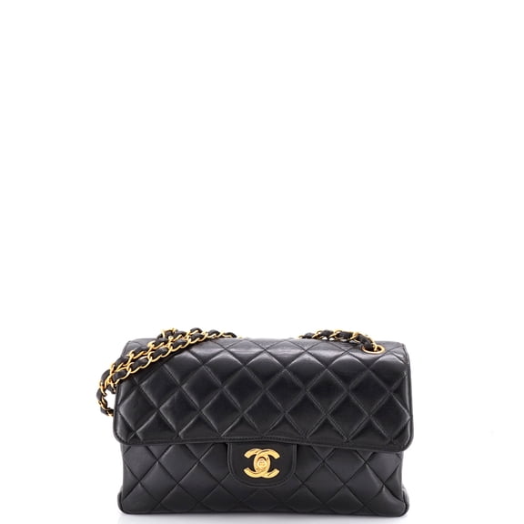Pre-Owned Vintage Classic Double Flap Bag Quilted Lambskin Medium By Rebag