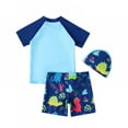 thumbnail image 4 of GYRATEDREAM 1-6Y Kids Boys Two Piece Swimsuit Bathing Suit Short Sleeve Sunsuit Swimwear Set with Cap, 4 of 7