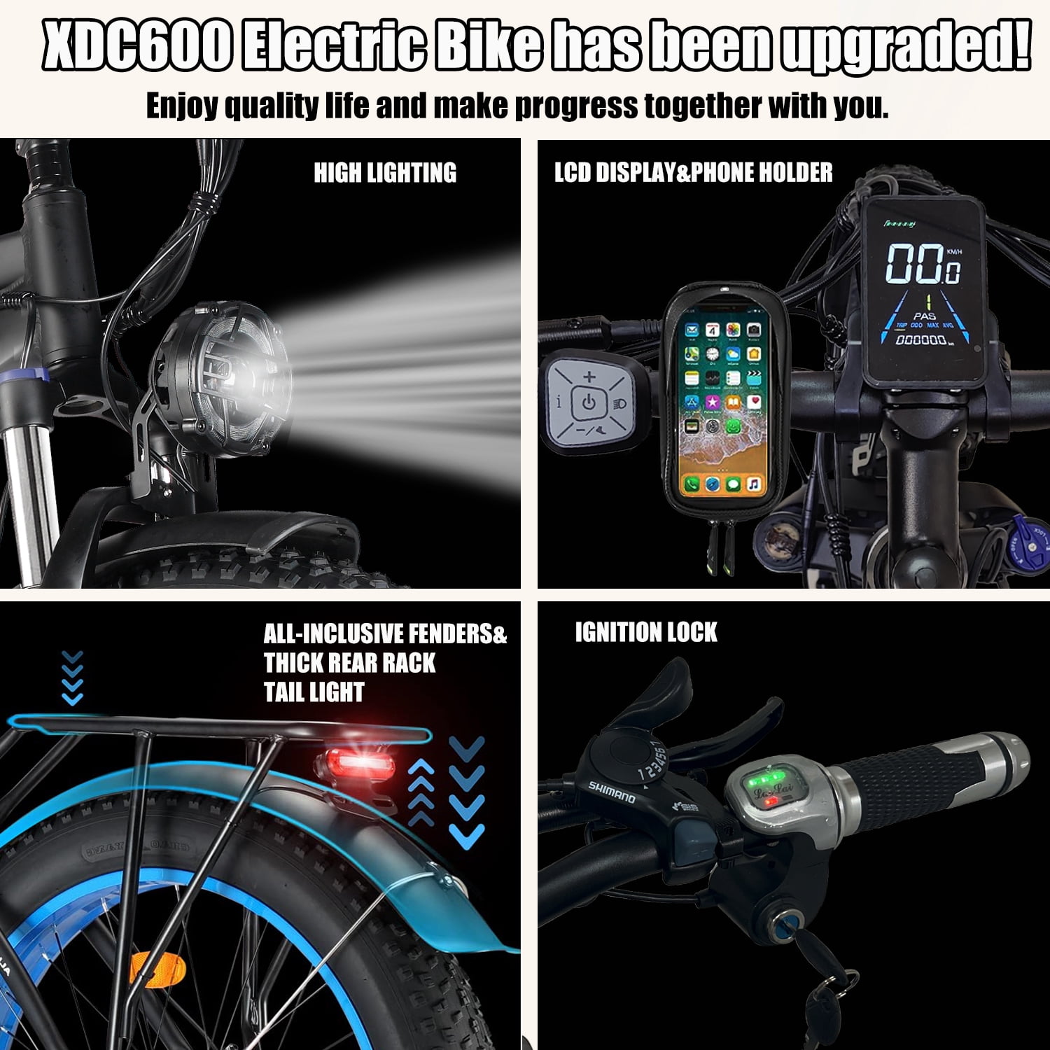 5000W Peak Dual Motor Ebike for Adults - 52V 30Ah Fast Electric Bike for Men Women 40 MPH,Up to 80 Miles,26" Fat Tire Lockable Suspension Electric Bicycle for Snow Off-Road Commuter Mountain E-Bike